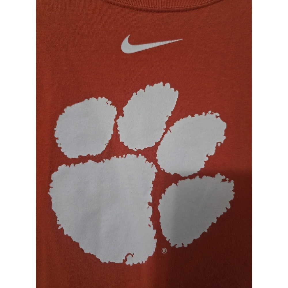 Clemson The Nike Tee Men's Long Sleeve Crew Neck Graphic Logo T-Shirt Orange XL - Picture 3 of 5